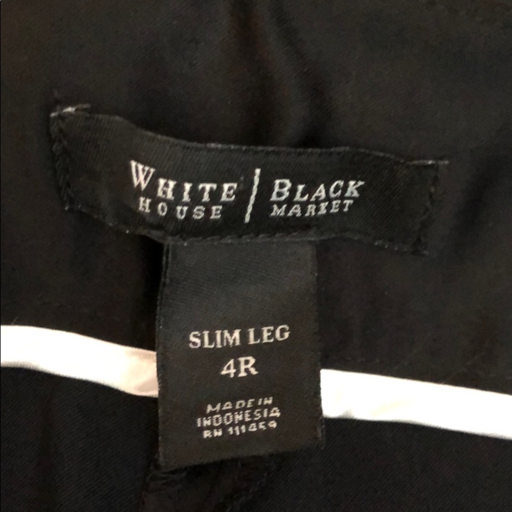 WHBM Flat Black Satin Dress Pants - Picture 3 of 3